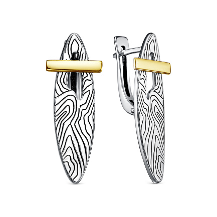 Серьги с английским замком из серебра