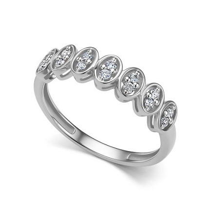 Кольцо из белого золота с бриллиантами