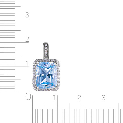 Подвеска из белого золота с бриллиантами, топазом