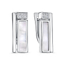 Серьги с английским замком из серебра с перламутром