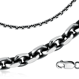 Цепь автомат из серебра, плетение якорное