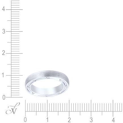Кольцо обручальное из белого золота с бриллиантами