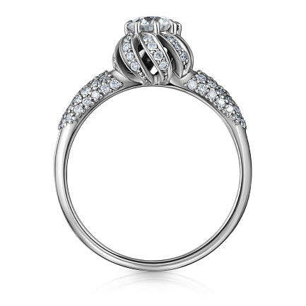 Кольцо из белого золота с бриллиантами