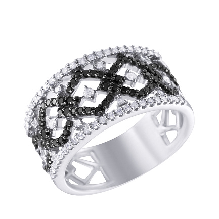 Кольцо из белого золота с бриллиантами