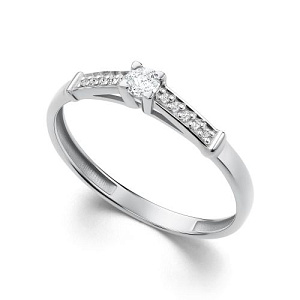 Кольцо из белого золота с бриллиантами