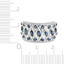 Кольцо из белого золота с бриллиантами, сапфирами