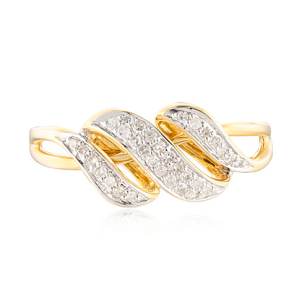 Кольцо из желтого золота с бриллиантами