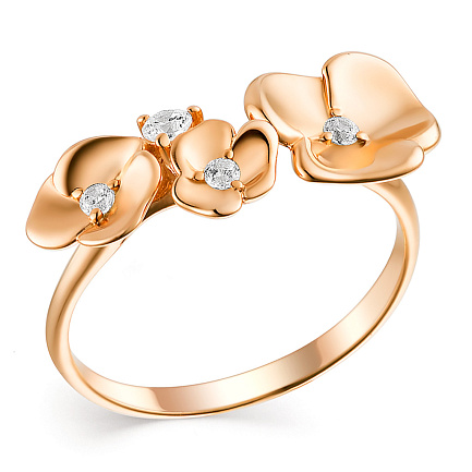 Кольцо из серебра с фианитами