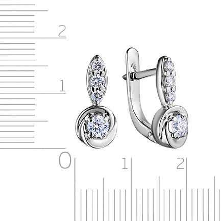 Серьги с английским замком из белого золота