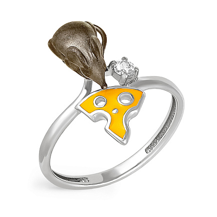 Кольцо из серебра с фианитом