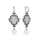 Серьги с английским замком из белого золота с бриллиантами