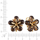 Серьги из желтого золота с бриллиантами, раухтопазами