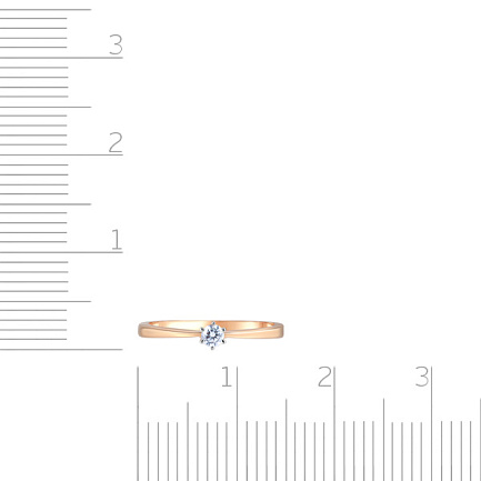 Кольцо помолвочное из красного золота с бриллиантом