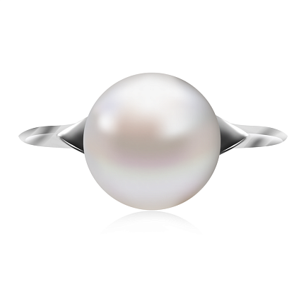Кольцо из белого золота с жемчугом