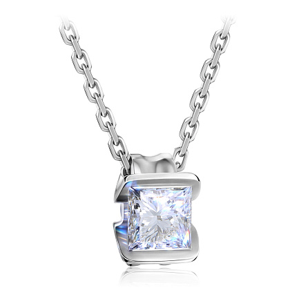 Колье из белого золота с бриллиантом