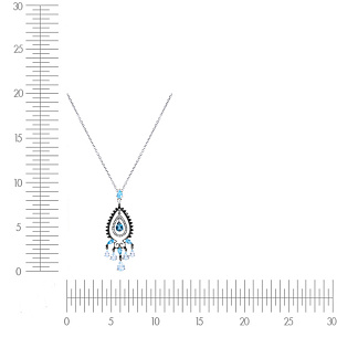 Подвеска из черненого золота с бриллиантами, бриллиантами, цветными