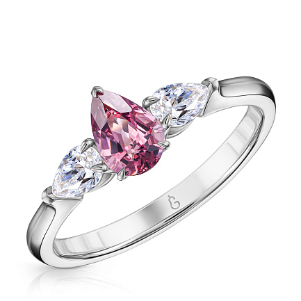 Кольцо из белого золота с бриллиантами