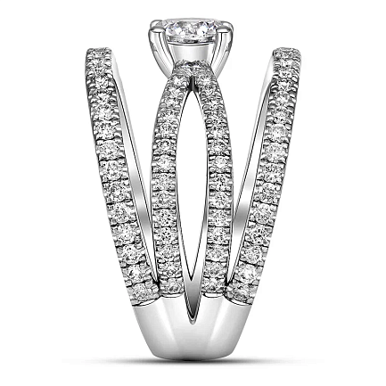 Кольцо из белого золота с бриллиантами