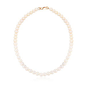 Бусы из красного золота с жемчугом