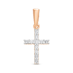 Подвеска из красного золота с бриллиантом