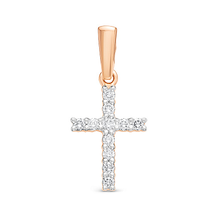 Подвеска из красного золота с бриллиантами