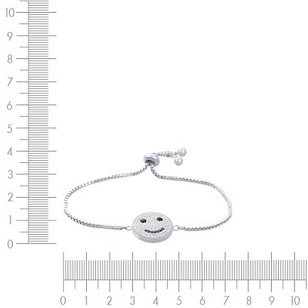 Браслет декоративный из серебра с фианитом