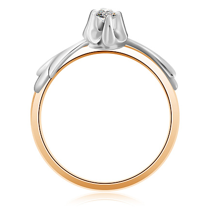 Кольцо из красного золота с бриллиантом