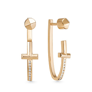 Серьги из красного золота с бриллиантом