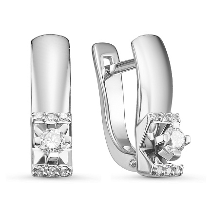 Серьги из белого золота с бриллиантами