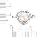 Кольцо из серебра с жемчугом, фианитом