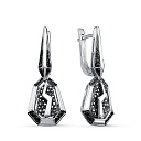 Серьги с английским замком из белого золота с бриллиантами