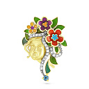 Подвеска из желтого золота с бриллиантами, топазом