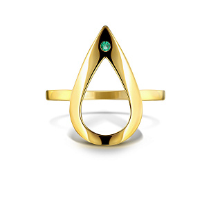 Кольцо из желтого золота с изумрудом