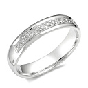 Кольцо обручальное из белого золота с бриллиантами
