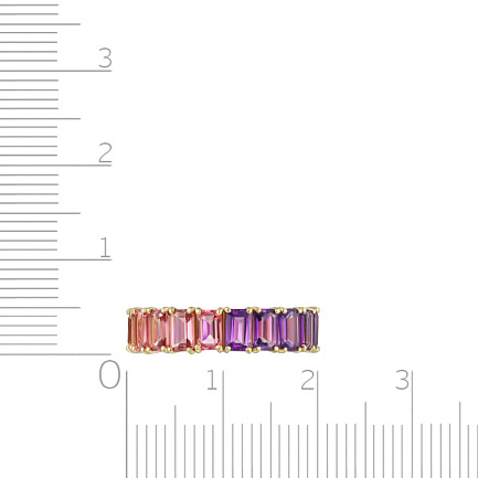 Кольцо из желтого золота с аметистами