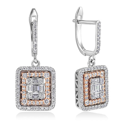 Серьги из белого золота с бриллиантами