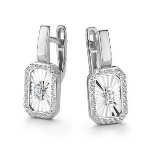 Серьги из белого золота с бриллиантами