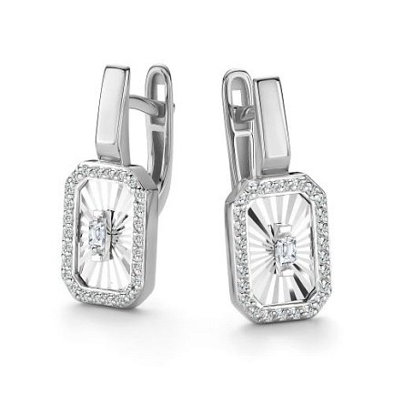 Серьги из белого золота с бриллиантами