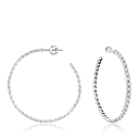 Серьги-пусеты из белого золота с фианитом