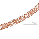 Браслет автомат из красного золота, плетение якорная четырехрядная бисмарк