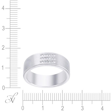 Печатка из белого золота с бриллиантами