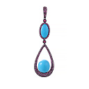 Подвеска из серебра с бирюзой, рубином