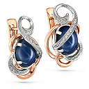 Серьги с английским замком из красного золота с бриллиантами