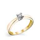 Кольцо из желтого золота с бриллиантом