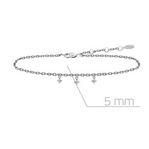 Браслет декоративный из белого золота с бриллиантами, плетение якорное