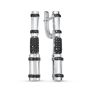 Серьги с английским замком из белого золота с бриллиантами