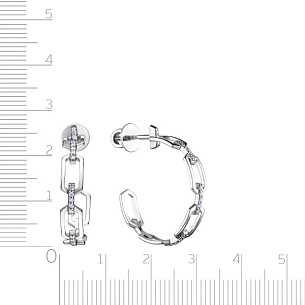 Серьги из белого золота с бриллиантом