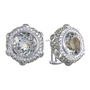 Серьги из белого золота с бриллиантами, сапфирами