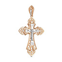 Крест из красного золота с бриллиантами