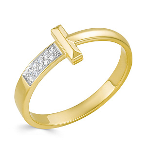 Кольцо из желтого золота с бриллиантами